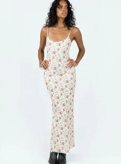 Princess Polly Knox Maxi Dress  Beige Floral Hot