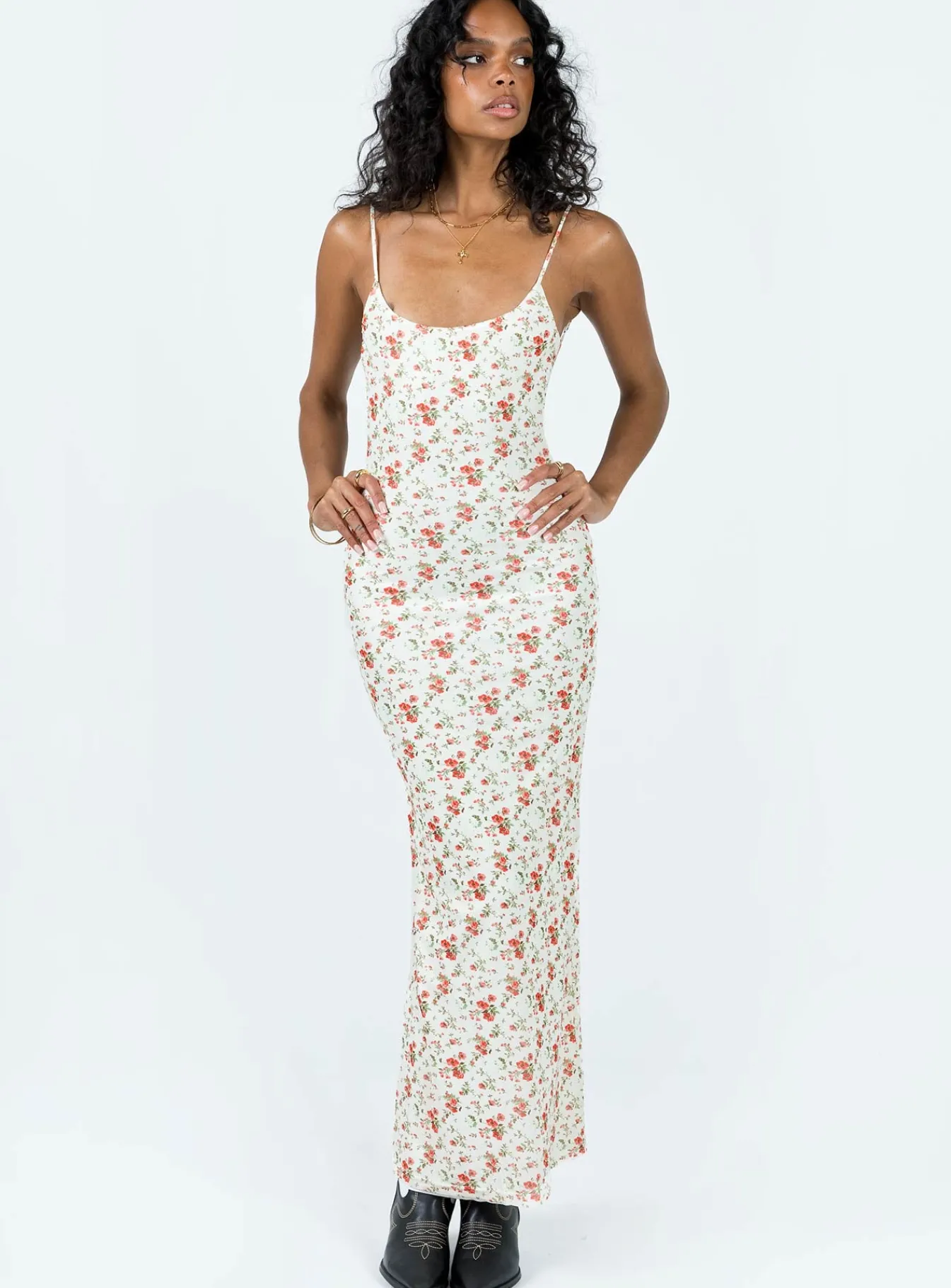 Princess Polly Knox Maxi Dress Beige Floral Hot
