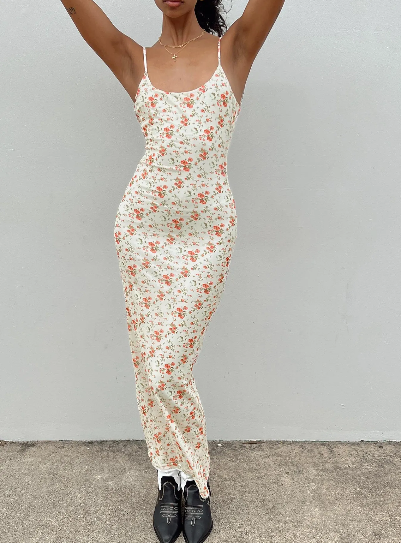 Princess Polly Knox Maxi Dress Beige Floral Hot