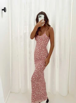 Princess Polly Knox Maxi Dress  Pink Floral Outlet