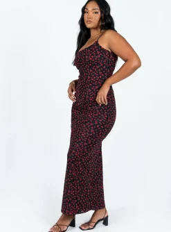 Princess Polly Knox Maxi Dress  Black / Red Floral Sale