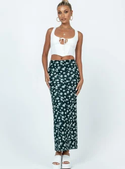Princess Polly Knox Maxi Skirtfloral   Black Cheap