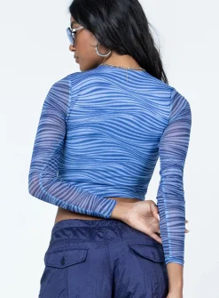 Princess Polly Knox Top  Blue Flash Sale