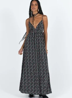 Princess Polly Koko Maxi Dress  Black Floral Flash Sale