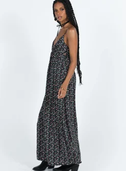 Princess Polly Koko Maxi Dress  Black Floral Flash Sale