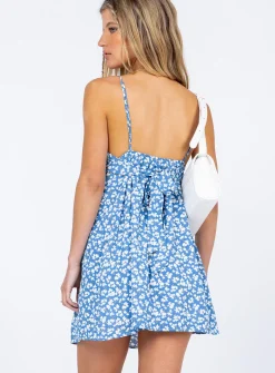 Princess Polly Koko Mini Dress  Blue Sale