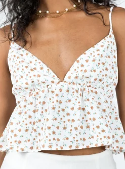 Princess Polly Koko Topfloral   White Fashion