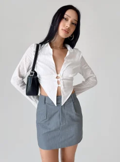 Princess Polly Konrad Mini Skirt  Grey Outlet