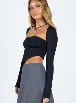 Princess Polly Koslo Bolero Top  Black Shop