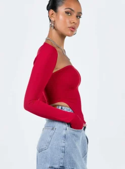 Princess Polly Koslo Bolero Top  Red Flash Sale