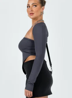 Princess Polly Koslo Bolero Top Slate New