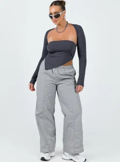 Princess Polly Kosta Parachute Pants Grey Hot