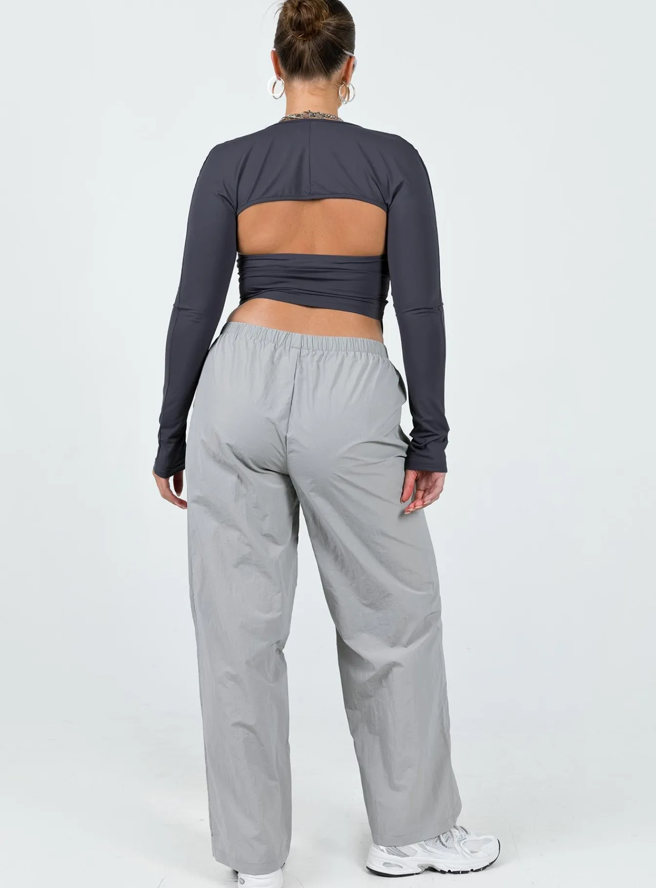 Princess Polly Kosta Parachute Pants Grey Hot