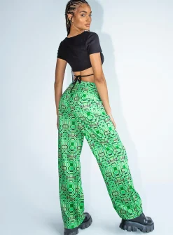 Princess Polly Kutcher Pants Green Cheap