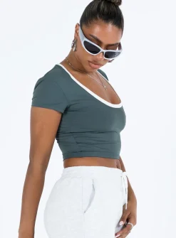 Princess Polly Kyah Top  Steel Online