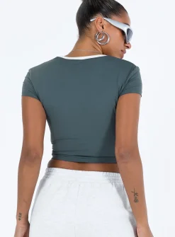 Princess Polly Kyah Top  Steel Online