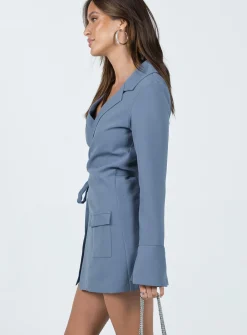 Princess Polly Kyah Wrap Blazer Dress  Navy Cheap