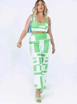 Princess Polly Kyla Set White / Green Flash Sale
