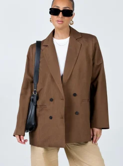 Princess Polly La Quinta Blazer  Brown Discount