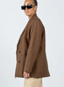 Princess Polly La Quinta Blazer  Brown Discount