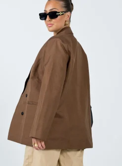 Princess Polly La Quinta Blazer  Brown Discount