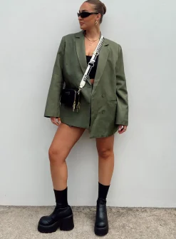 Princess Polly La Quinta Blazer  Khaki Best