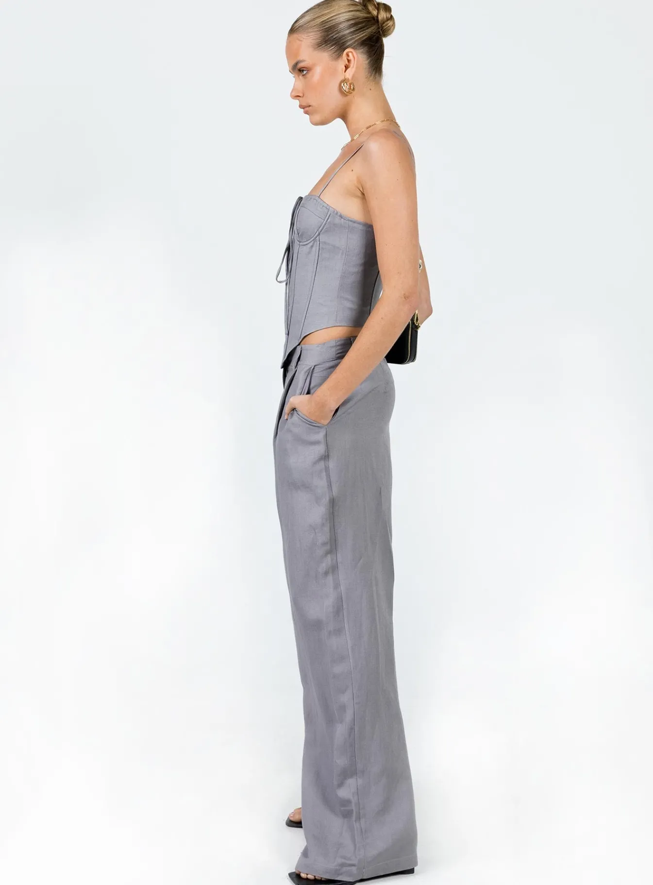Princess Polly La Quinta Pant Grey Discount