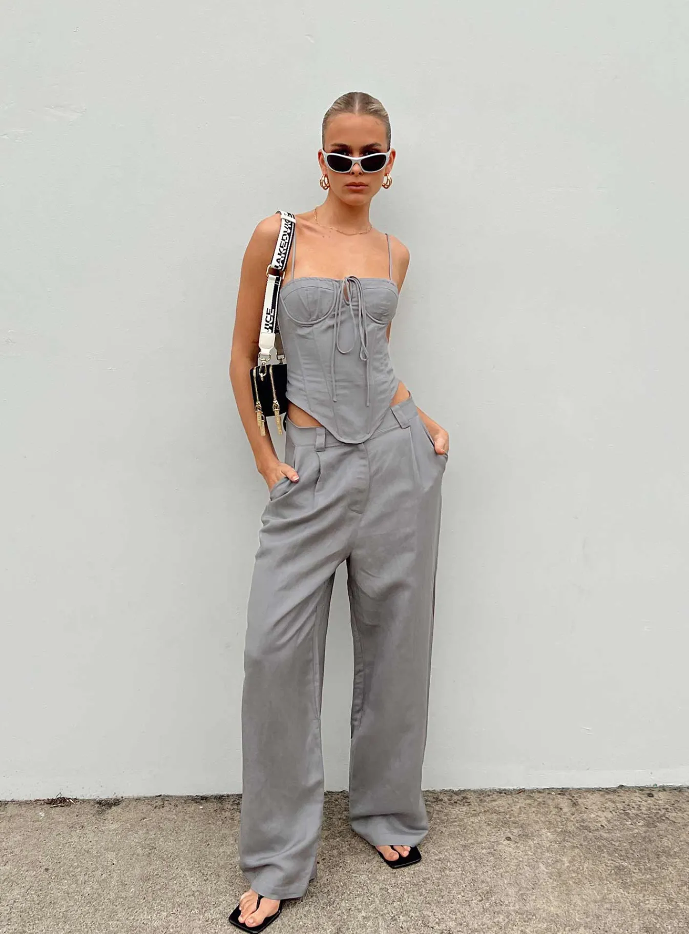 Princess Polly La Quinta Pant Grey Discount