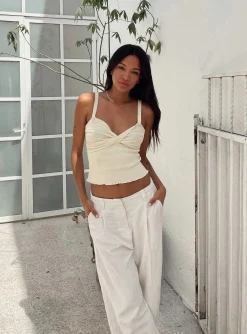 Princess Polly La Quinta Pant  Off White Flash Sale