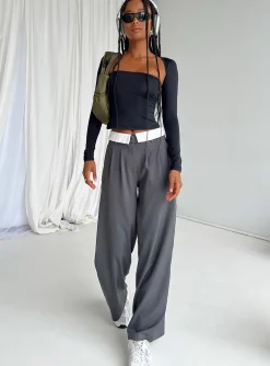 Princess Polly Lacro Pants  Slate Clearance