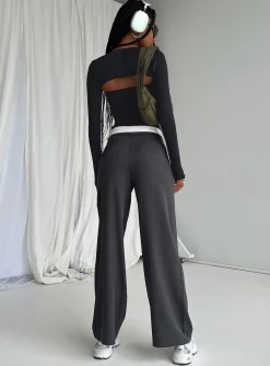 Princess Polly Lacro Pants  Slate Clearance