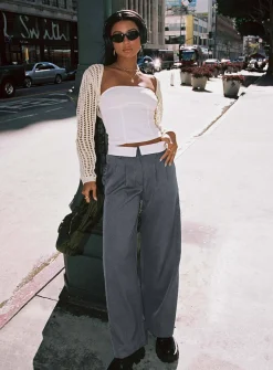 Princess Polly Lacro Pants  Slate Clearance