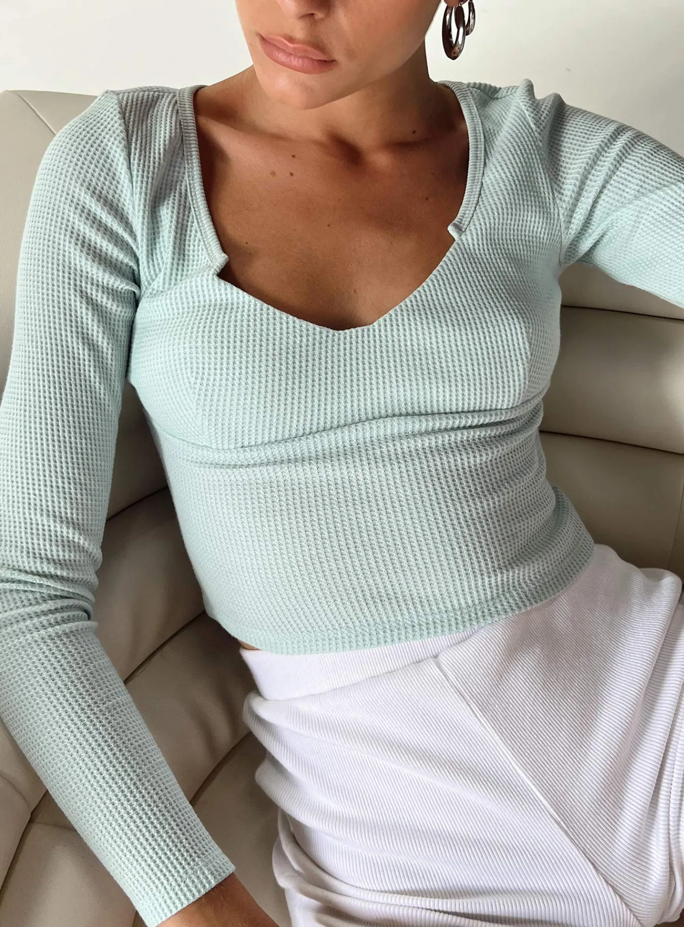 Princess Polly Lader Long Sleeve Top Blue Outlet