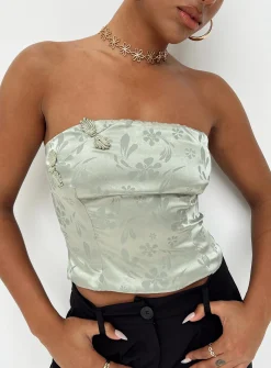 Princess Polly Lalor Strapless Top  Green Best