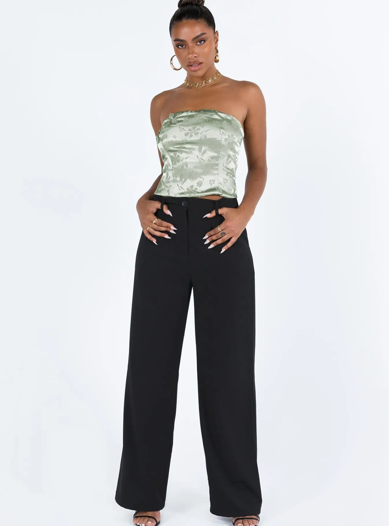 Princess Polly Lalor Strapless Top Green Best