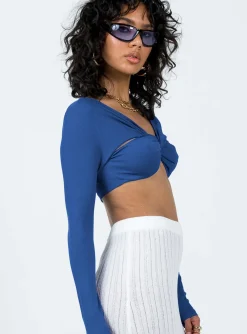 Princess Polly Lamor Long Sleeve Top Blue Cheap