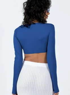 Princess Polly Lamor Long Sleeve Top Blue Cheap