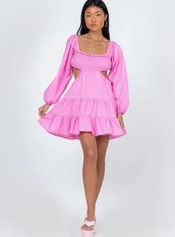 Princess Polly Landen Mini Dress  Pink Clearance