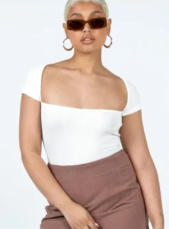 Princess Polly Langley Bodysuit  White Store