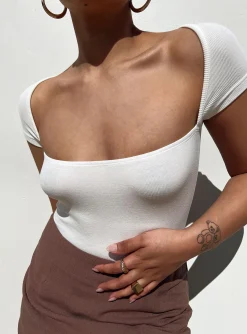 Princess Polly Langley Bodysuit  White Store