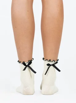 Princess Polly Lanter Socks  Cream Hot