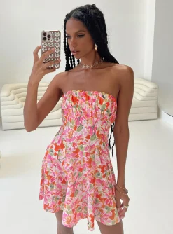 Princess Polly Largo Strapless Mini Dress  Multi New