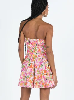 Princess Polly Largo Strapless Mini Dress  Multi New