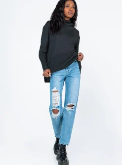 Princess Polly Larnee Turtleneck Sweater  Black Shop