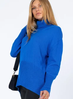Princess Polly Larnee Turtleneck Sweater  Blue Cheap