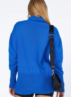 Princess Polly Larnee Turtleneck Sweater  Blue Cheap