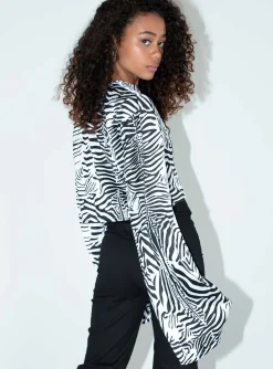 Princess Polly Larry Crop Shirt Zebra Discount
