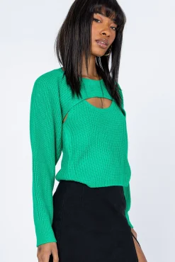 Princess Polly Larry Sweater  Green Sale