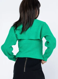 Princess Polly Larry Sweater  Green Sale