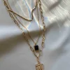 Princess Polly Lars Pendant Necklace/ Black   Gold New